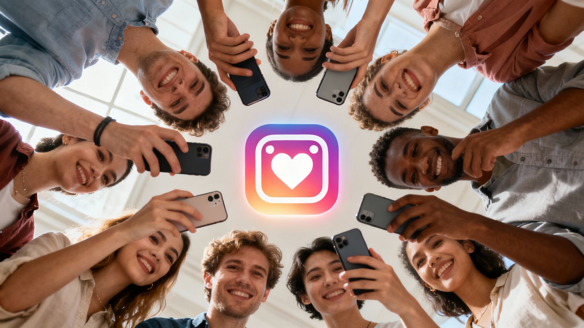 Teacher holding a tablet with colorful icons, representing social media growth and planning.