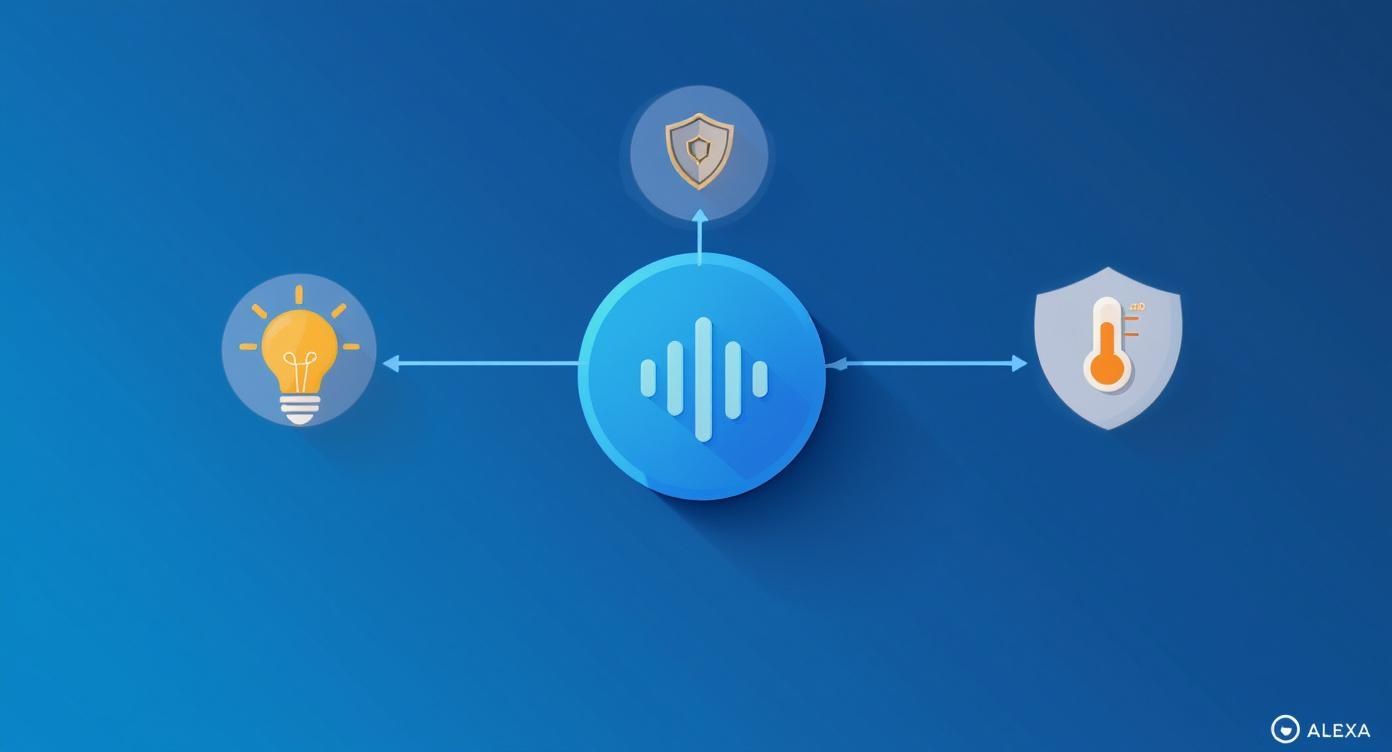Infographic about smart home devices that work with alexa