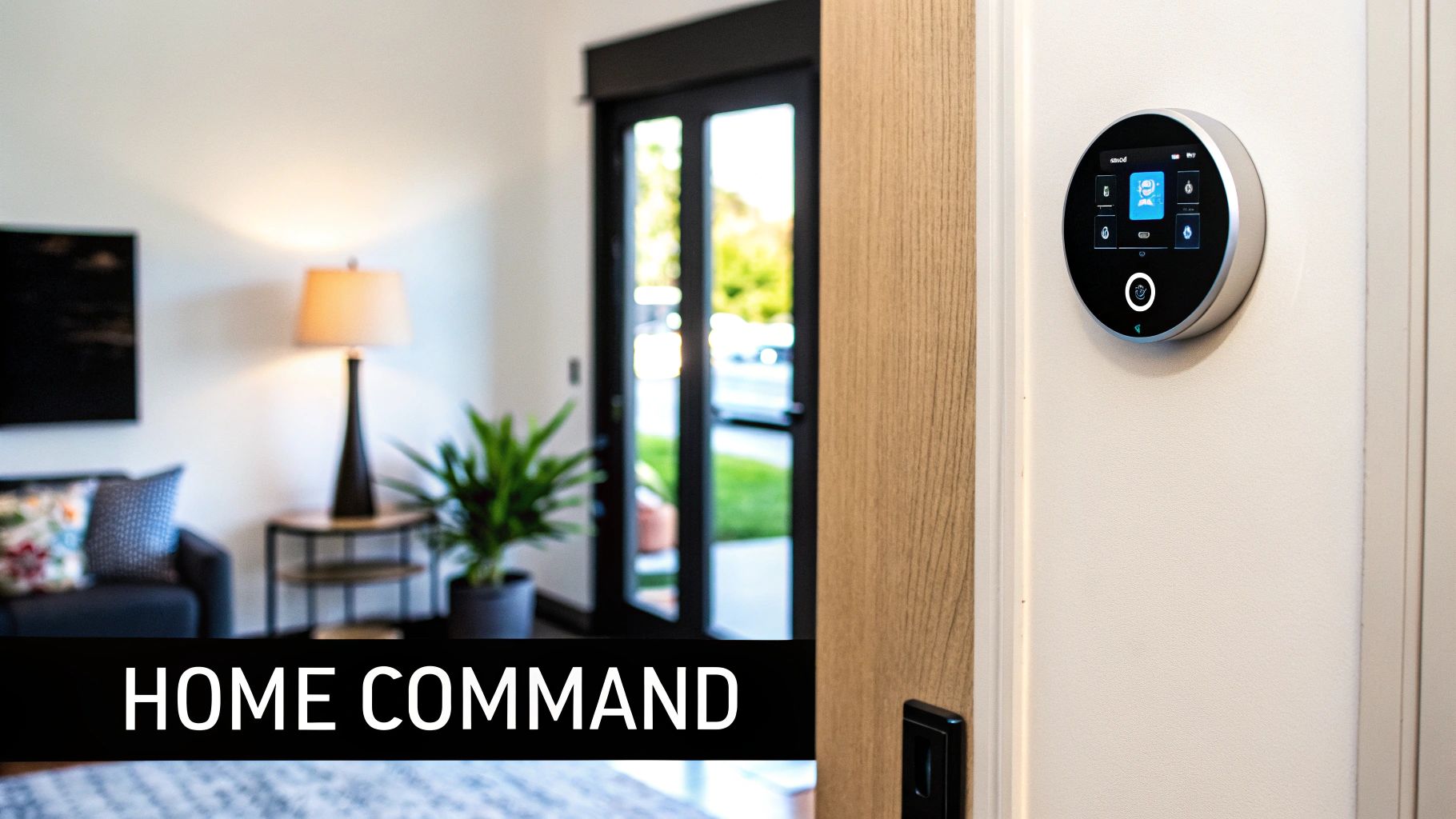 A smart home hub showing various connected devices like lighting and security on a single screen.