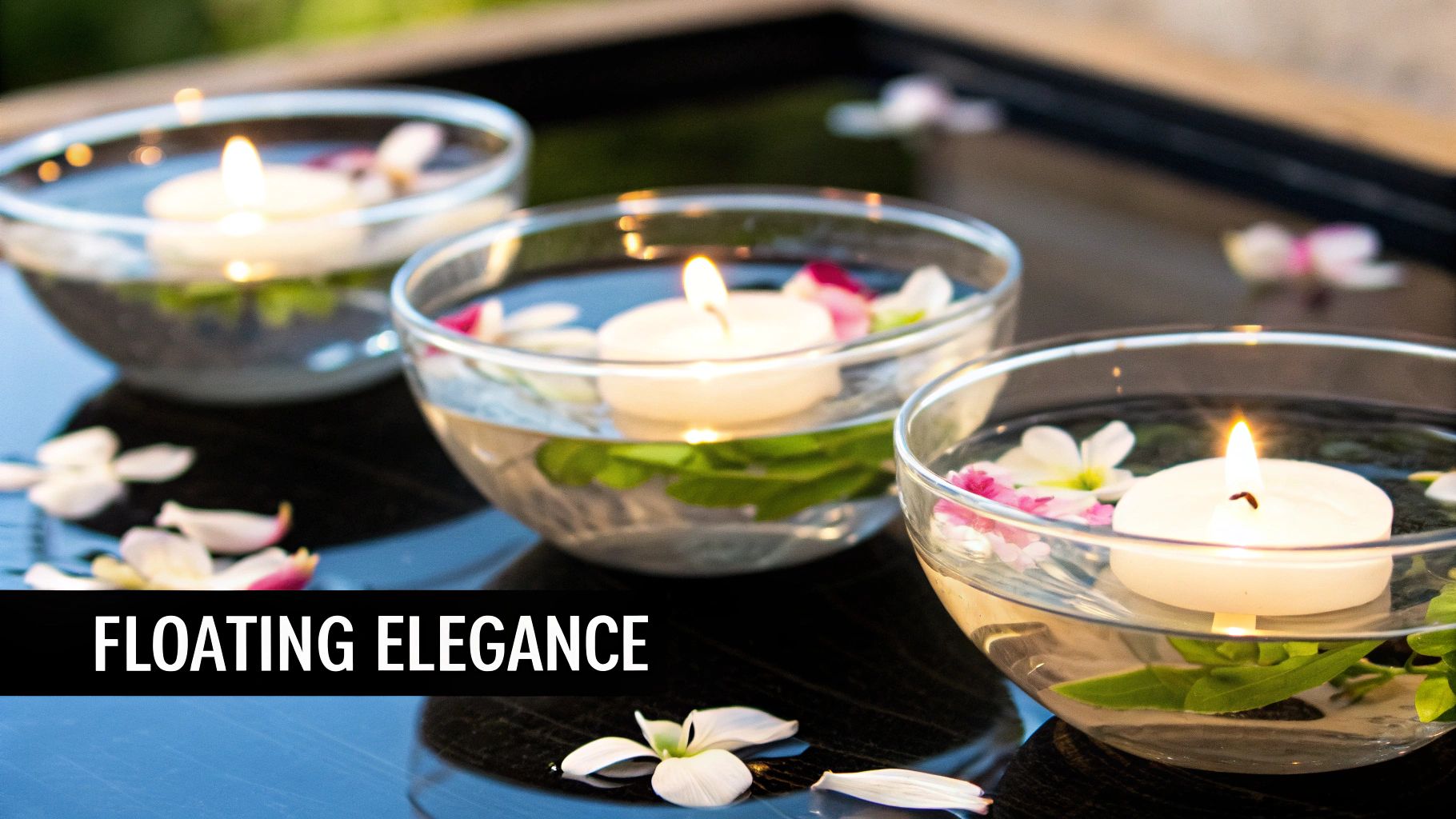 Floating Candles in Water Bowls