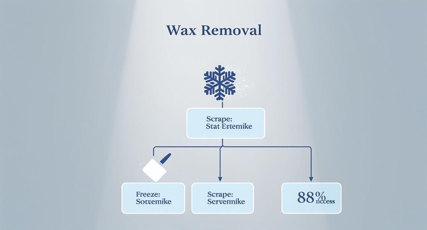 Infographic about how to remove wax from clothing