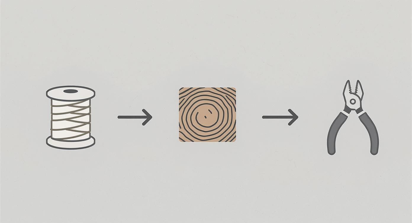 Infographic about how to make a candle wick