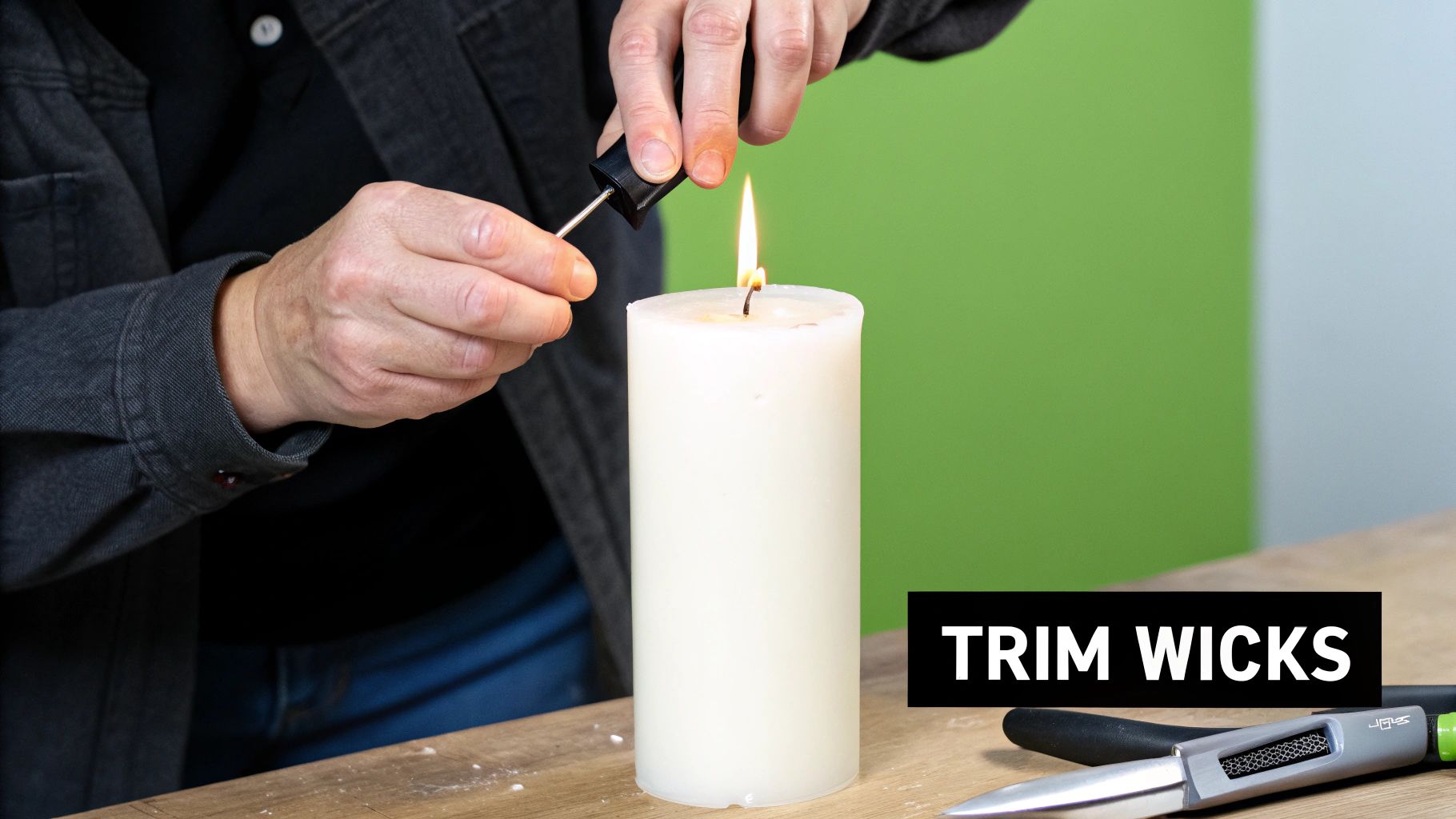 Keep Wicks Trimmed to 1/4 Inch