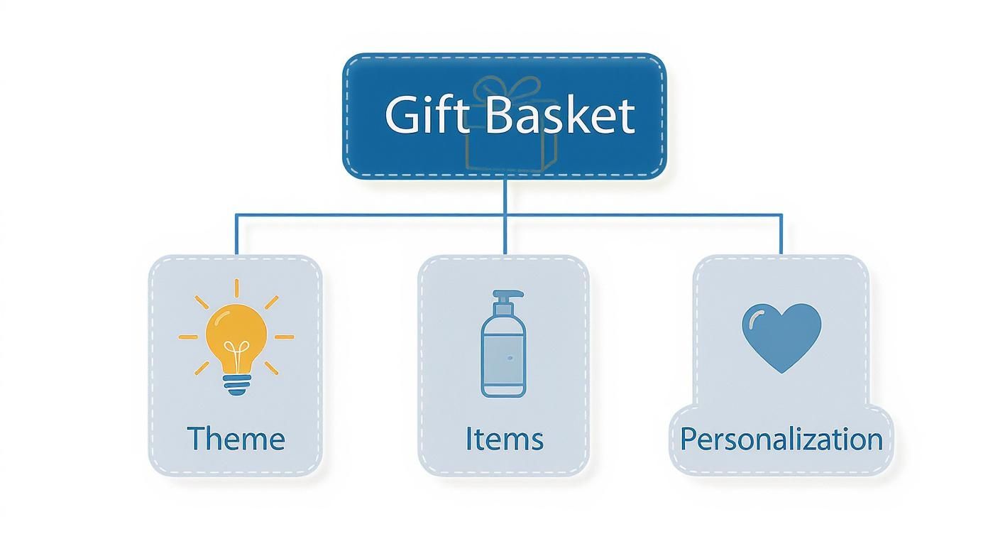 Infographic about self care gift basket ideas