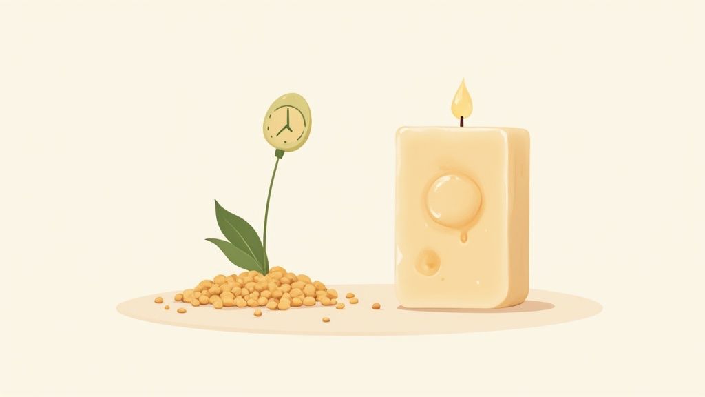 Soybeans in a bowl, representing the natural origin of soy wax melts.