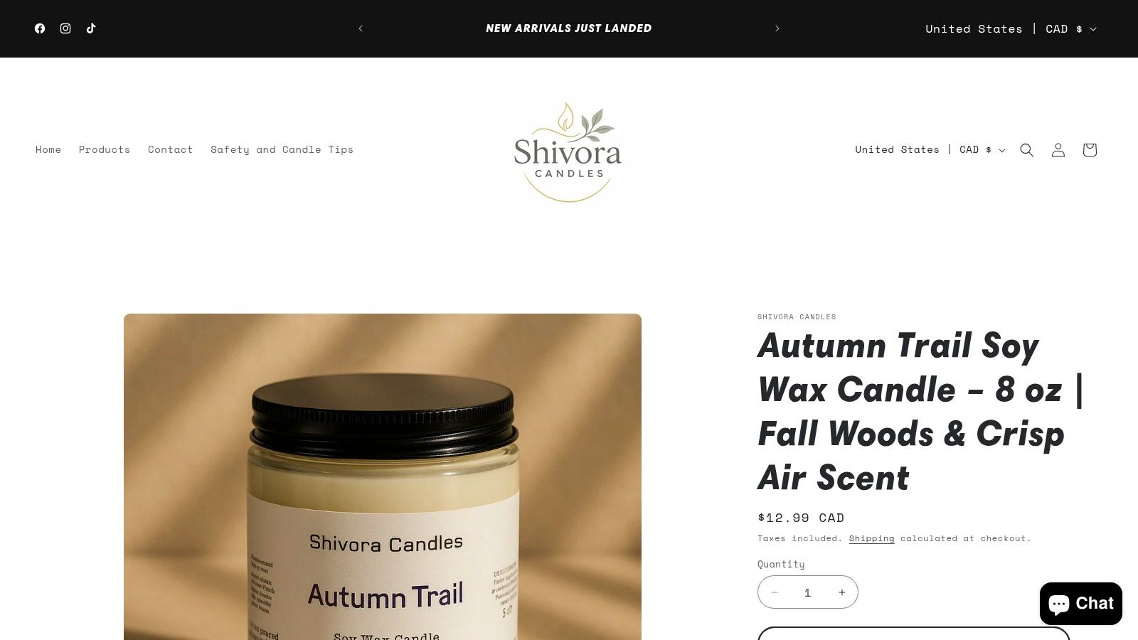 Products - Autumn Trail Soy Wax Candle