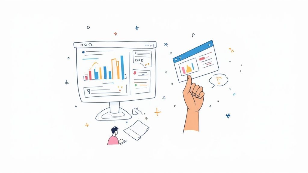 A dashboard showing data and analytics for a remote team.