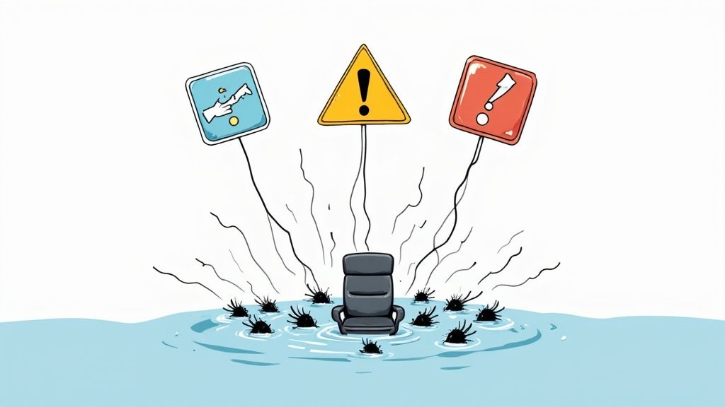 A person looking stressed in front of a computer with lines of code