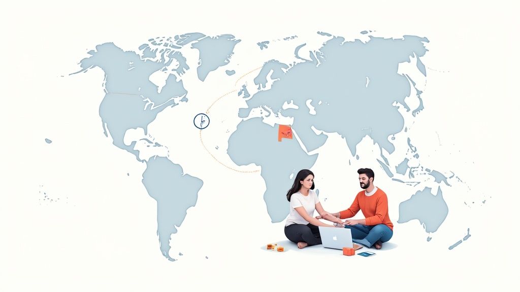 A group of software developers collaborating in a modern office environment