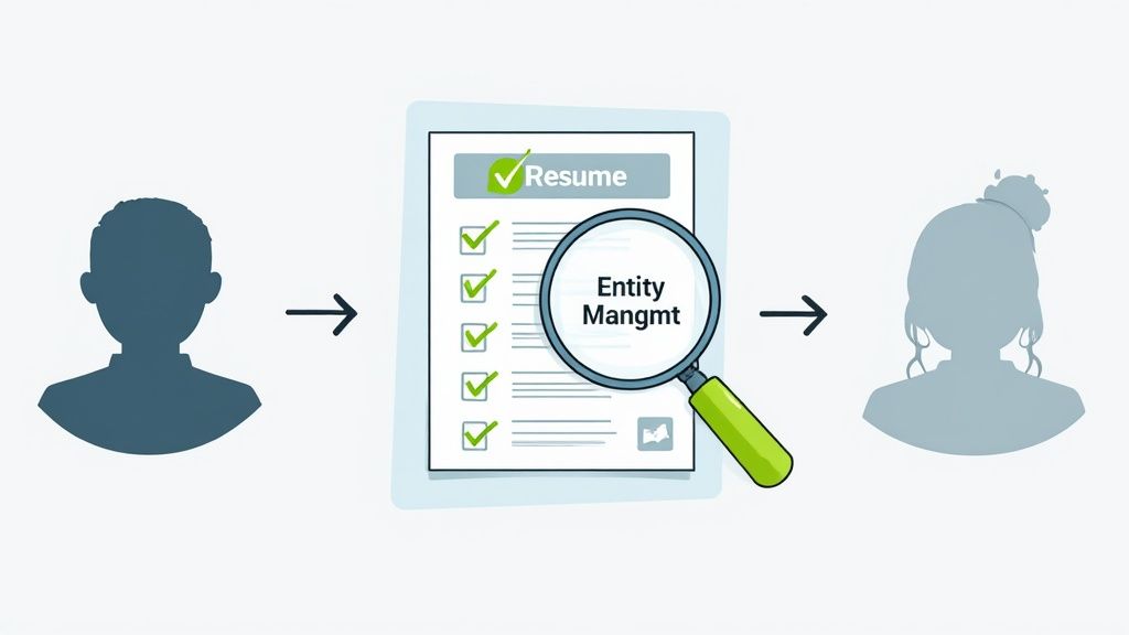A person signing a document at a desk with a laptop and a cup of coffee.