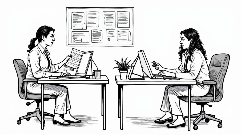 A person at a desk surrounded by books and a laptop, signifying the evolution of the paralegal role.