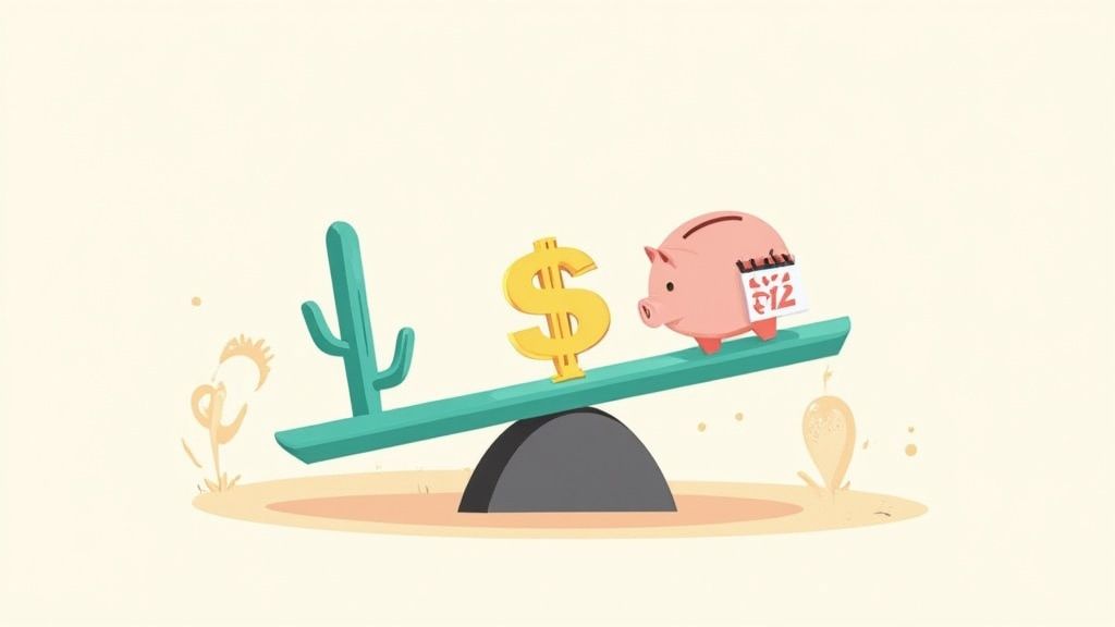 A close-up of a Phoenix paralegal's desk with a calculator, coffee, and legal documents, symbolizing total compensation calculation.