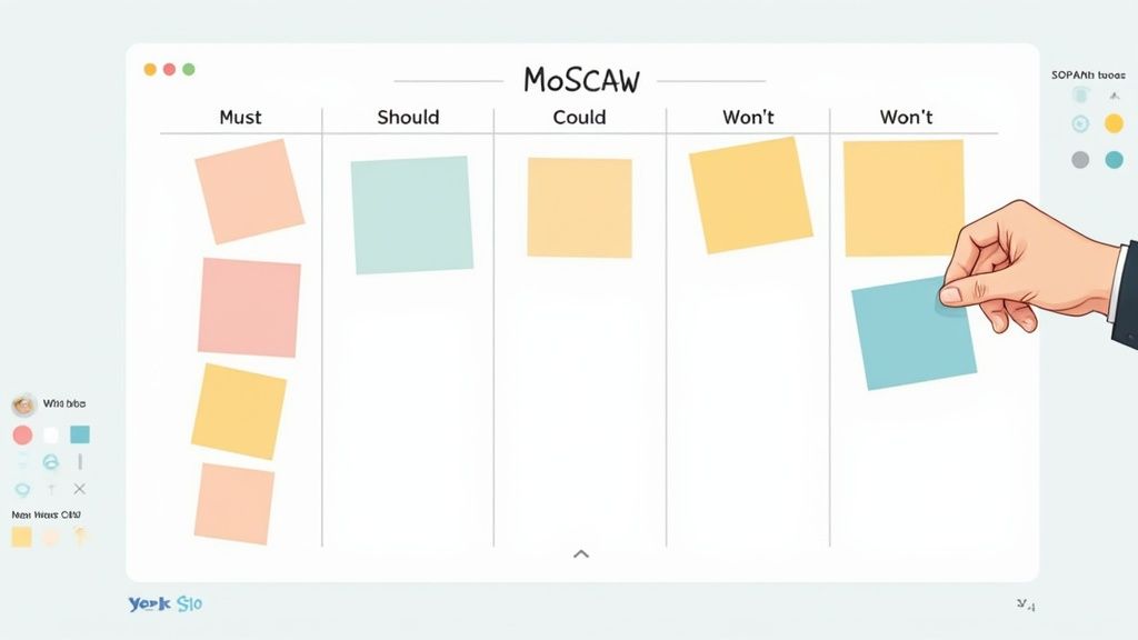 A blueprint of a mobile app being designed on a desk, symbolizing the planning phase of an MVP.