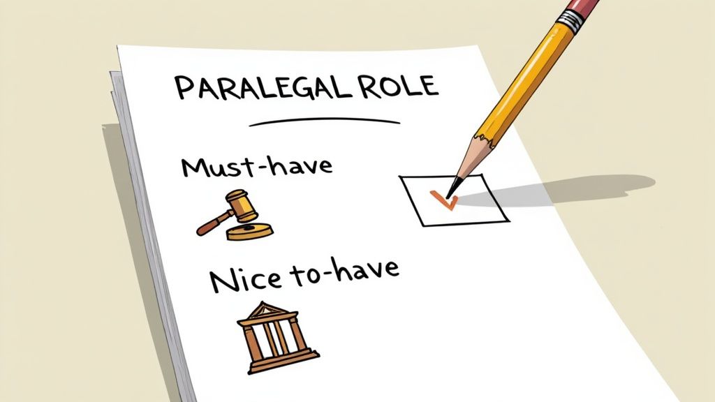 A person at a desk carefully reviewing a document under a lamp