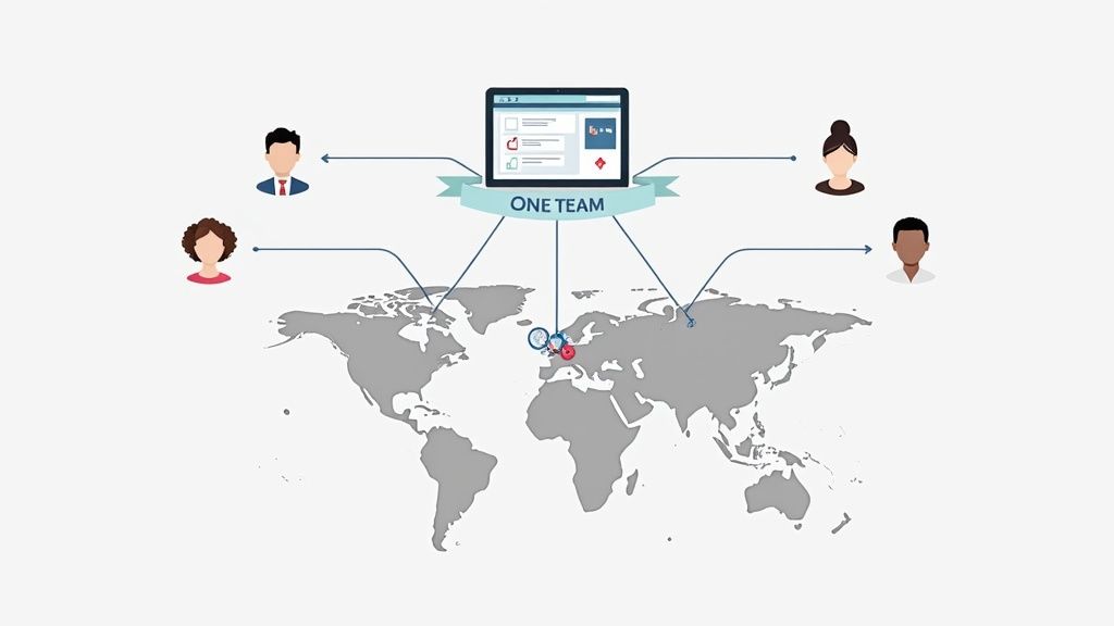 A team collaborating effectively during a meeting