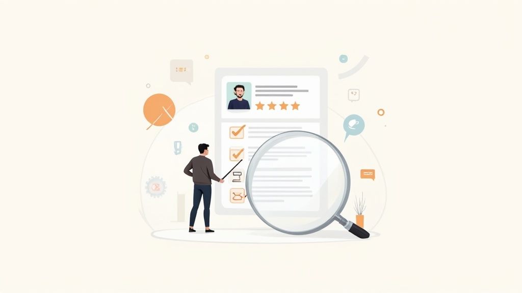 A team of developers collaborating around a computer screen, planning a project.