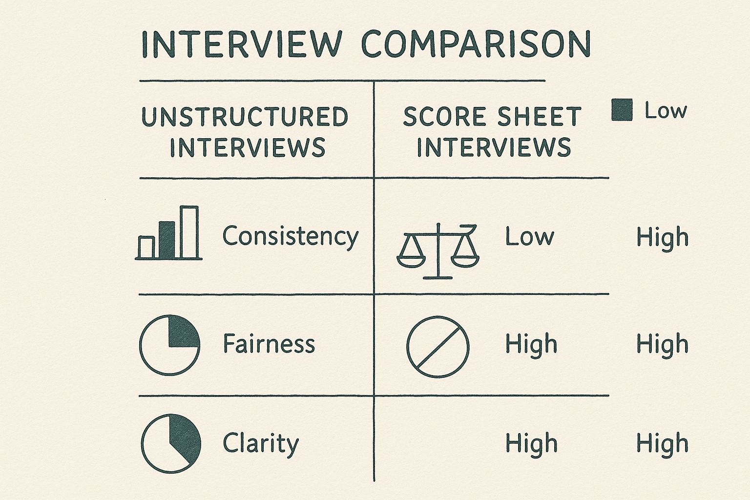 Infographic about interview score sheets