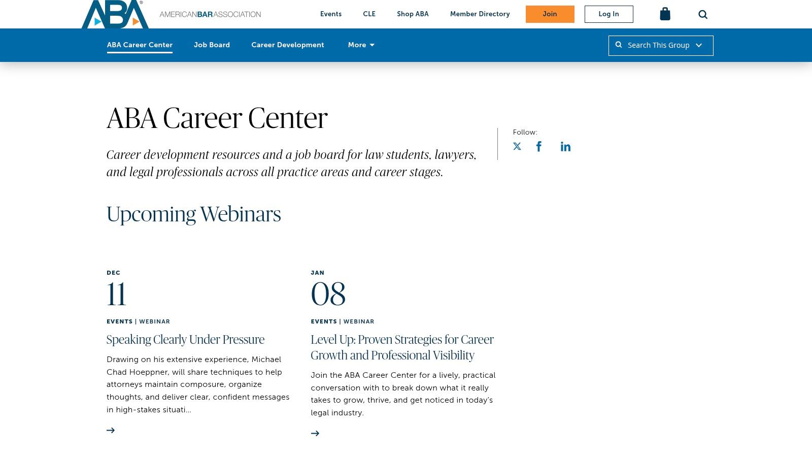ABA Career Center (American Bar Association)