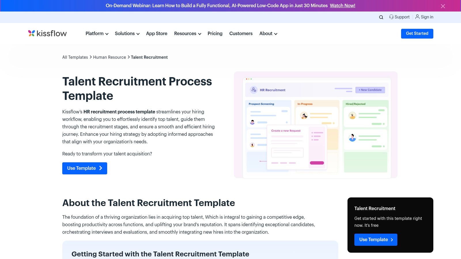 Kissflow (Talent Recruitment Template)