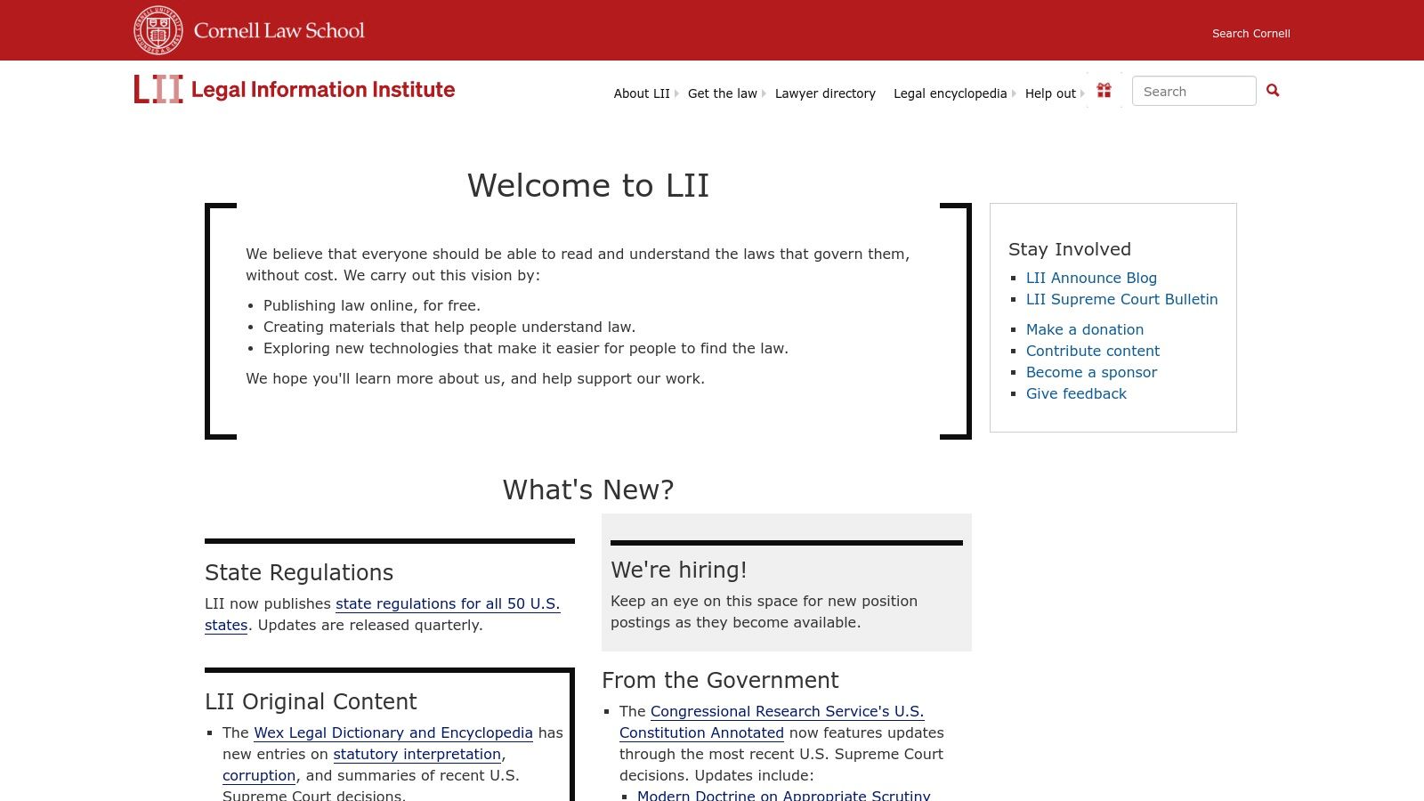 Legal Information Institute (LII) – Cornell Law School