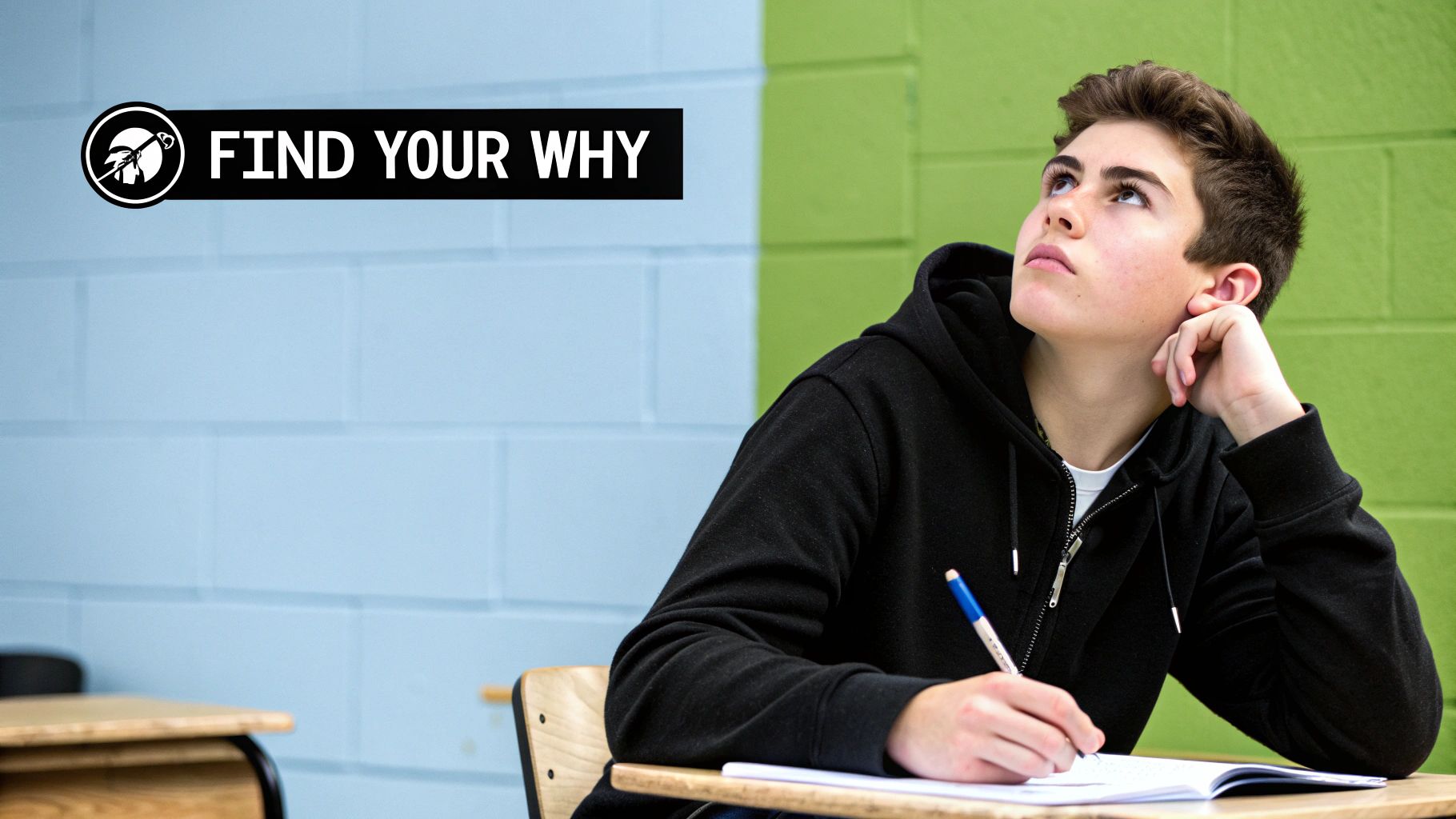 A student looking overwhelmed while studying at their desk with books and a laptop.