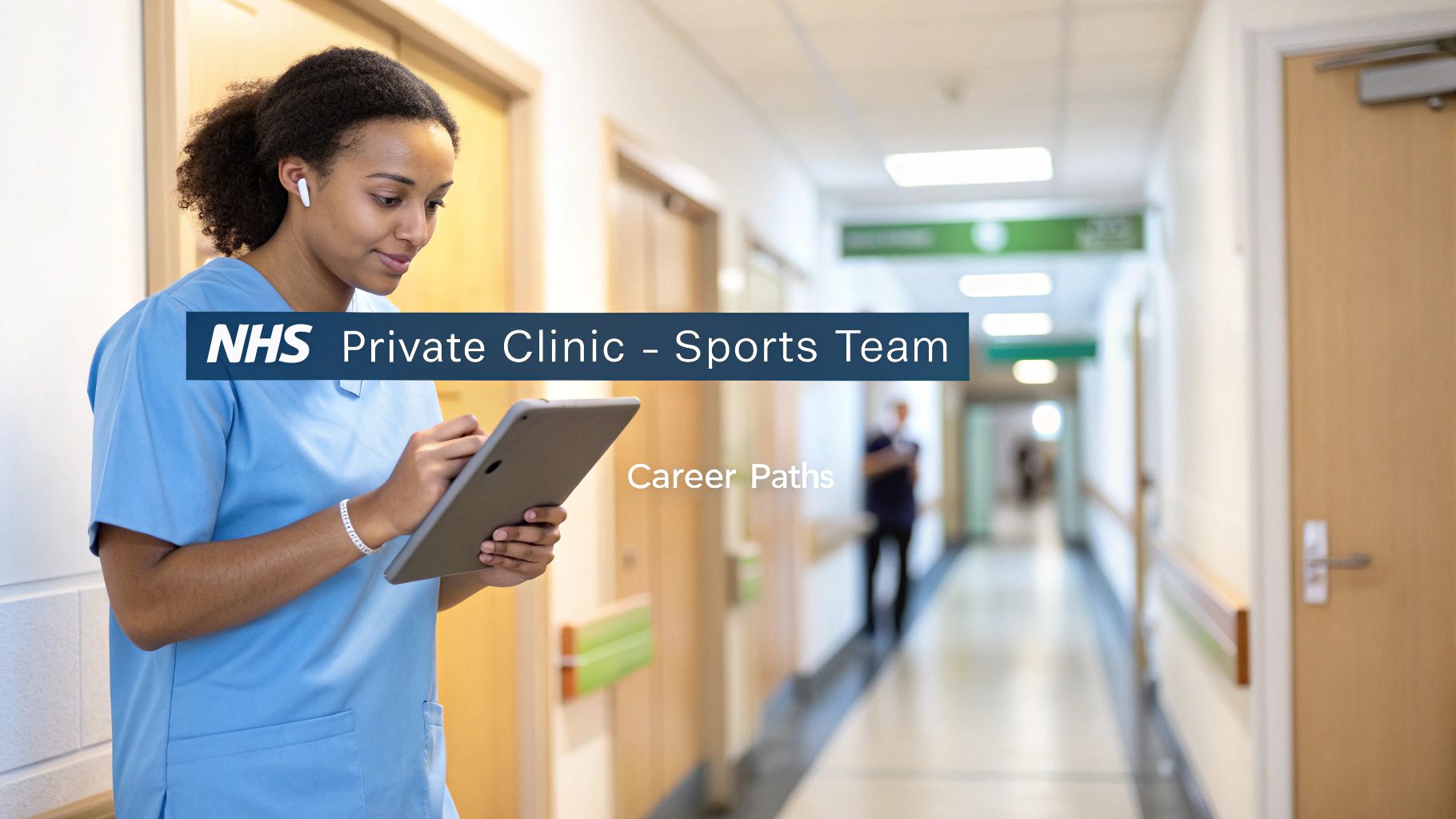 A physiotherapist works with a patient in a modern, bright clinic.