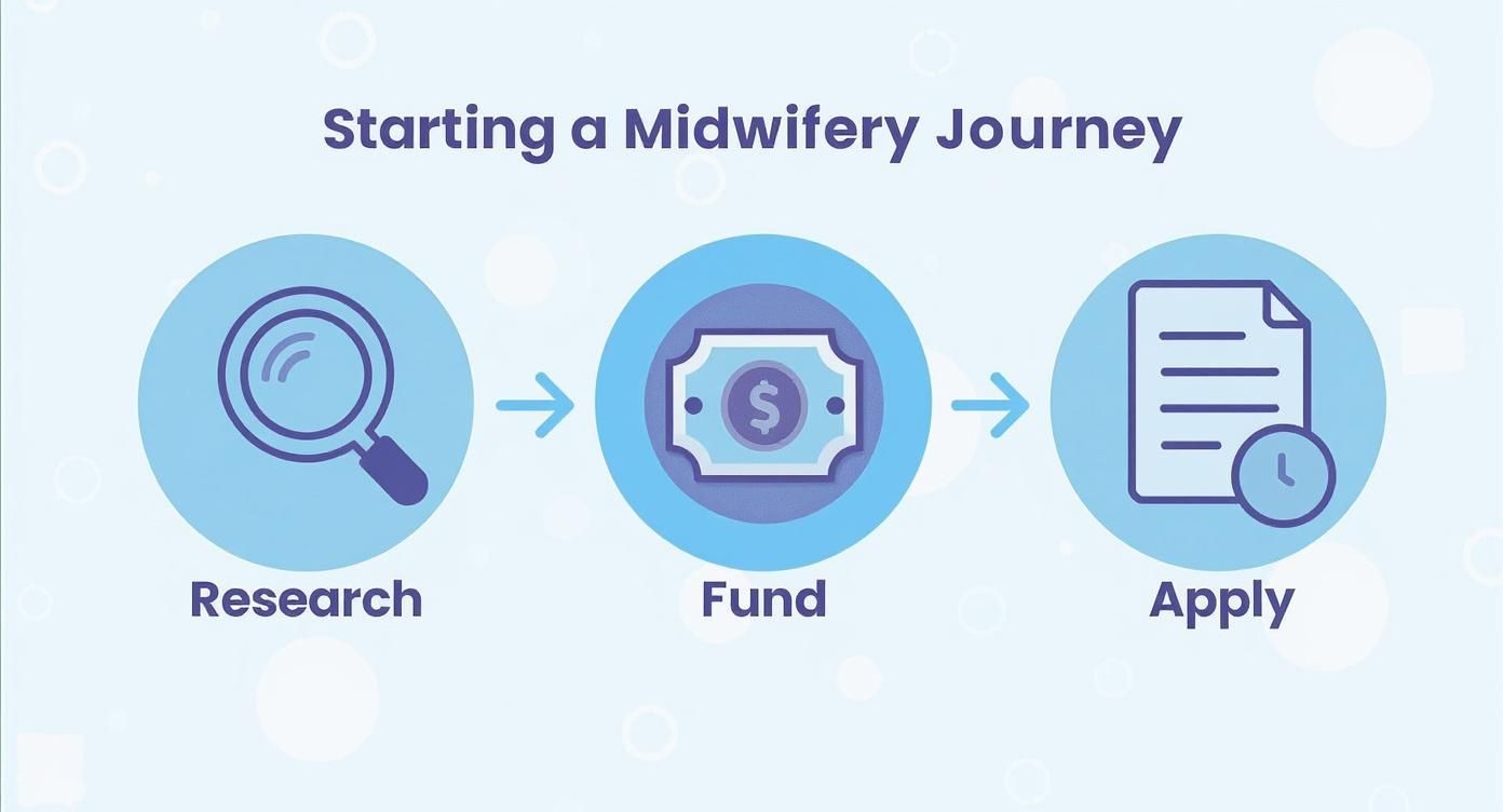 Infographic about access to higher education midwifery