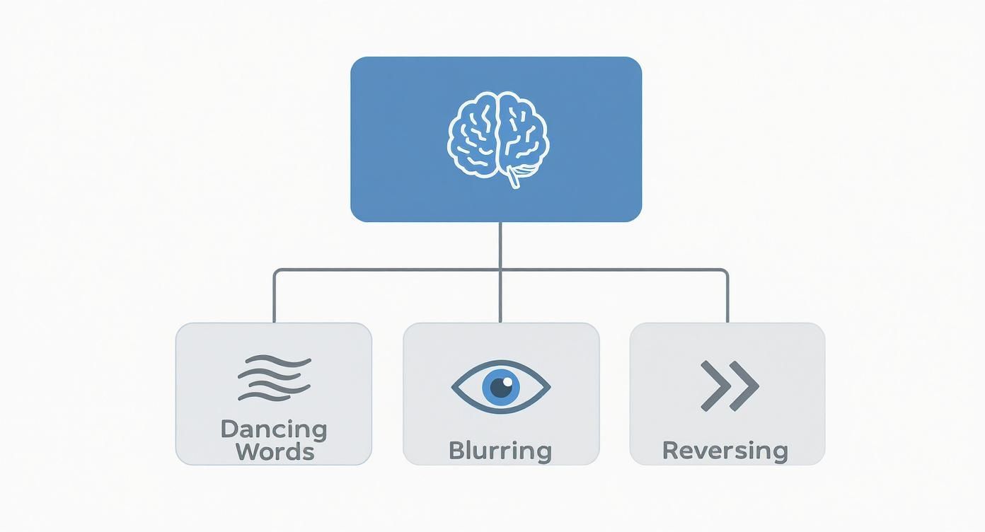 Infographic about different dyslexia types
