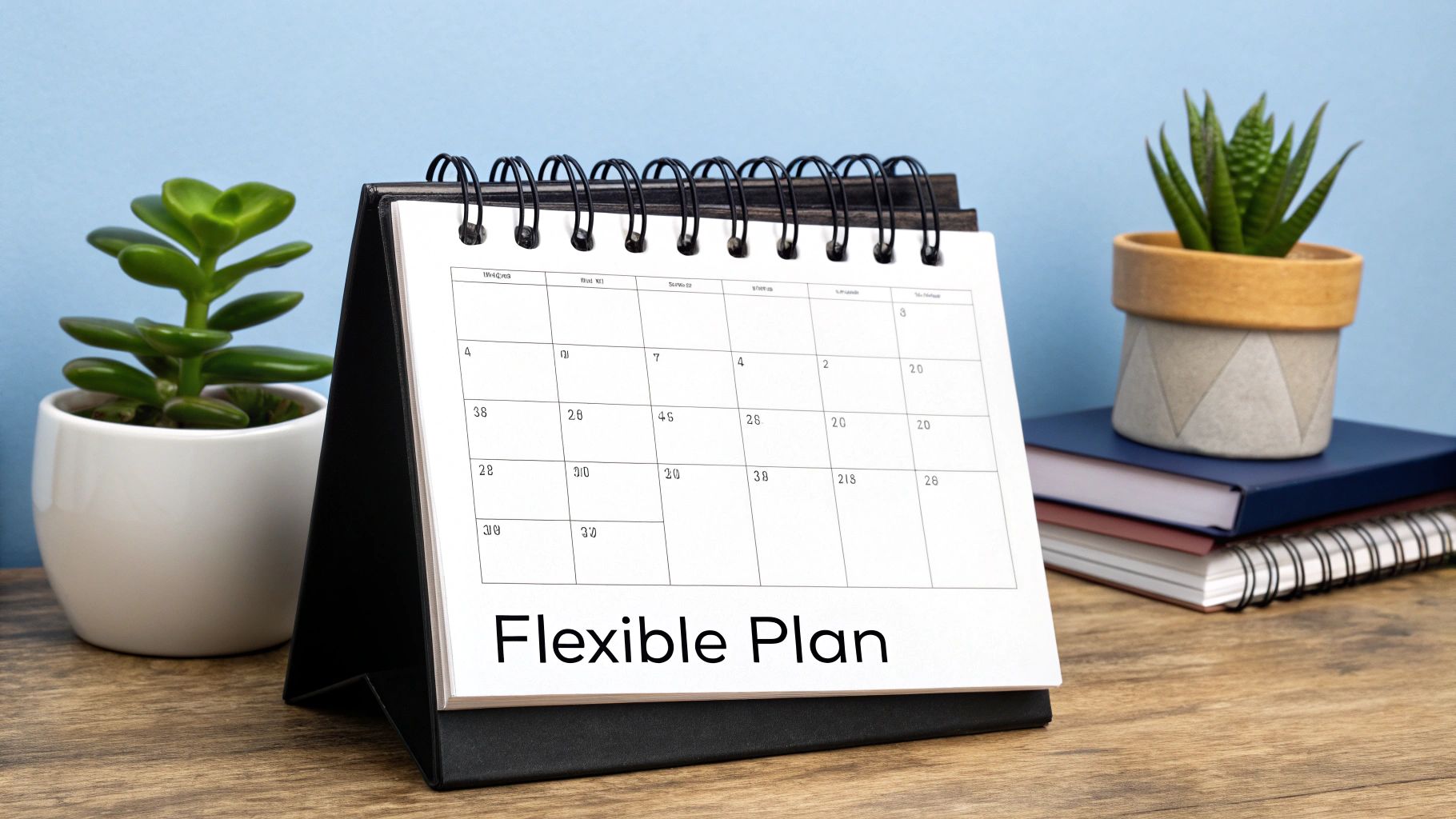 A student looking at a flexible, well-organised revision timetable on their desk.