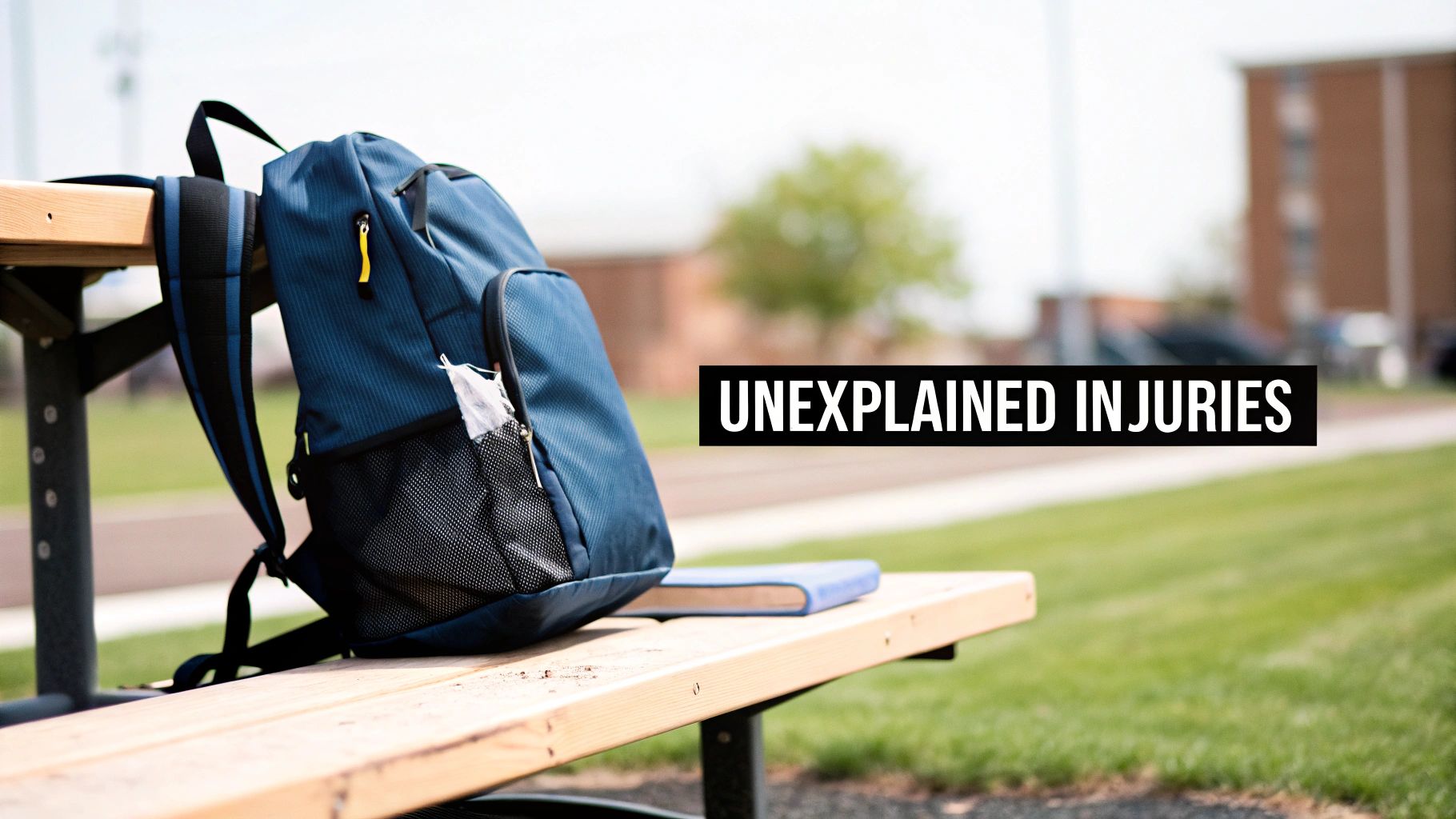 A child with a bruised cheek looking sad