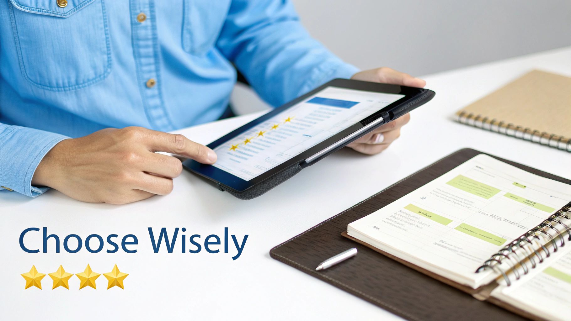 A person at a desk reviewing online accounting courses uk on a laptop.