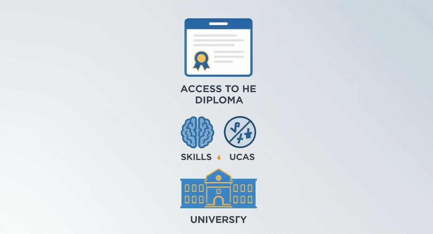 Infographic about access to higher education diploma online