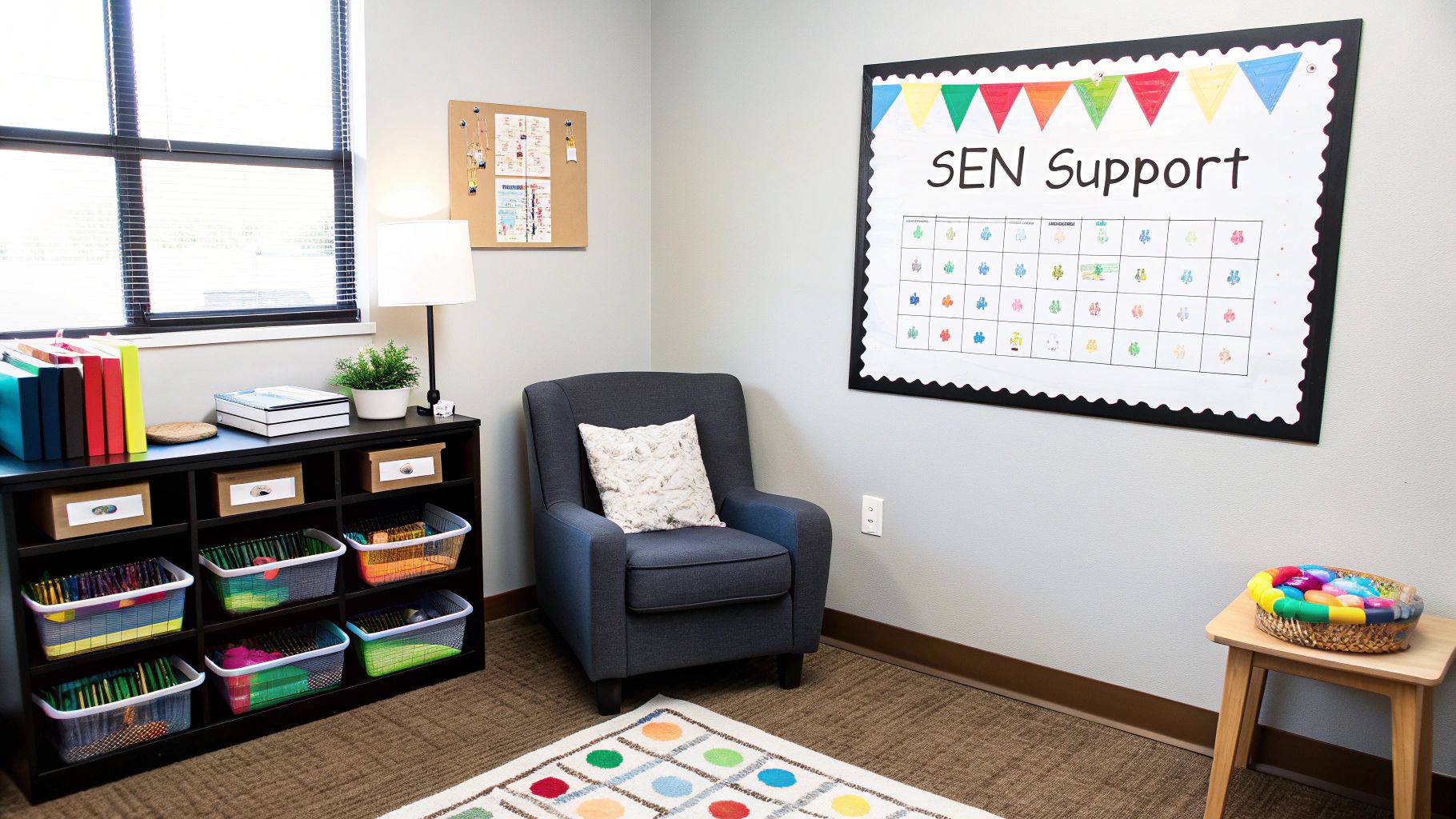 A child with SEN learning in a calm, supportive home environment.