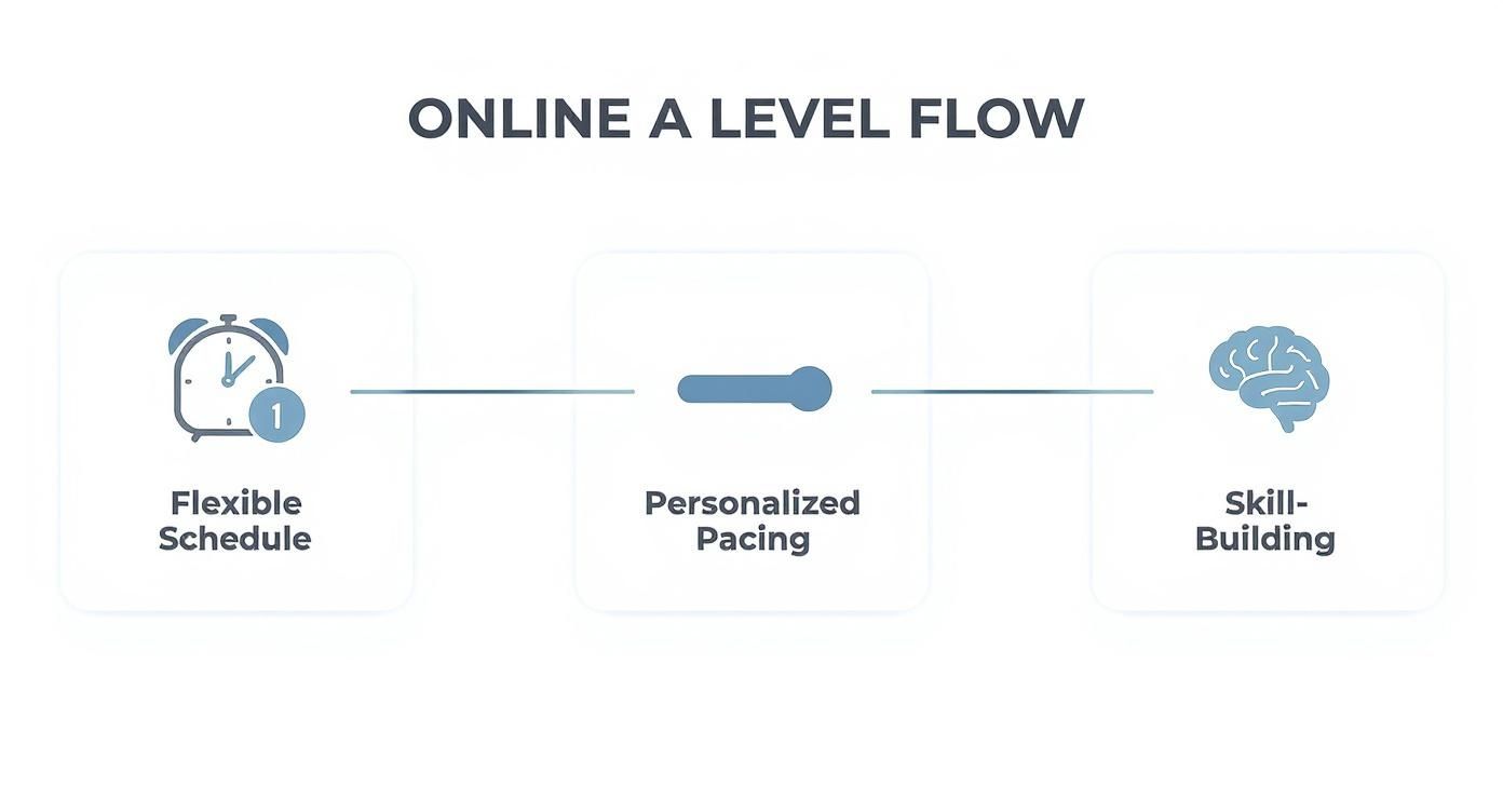 Infographic about a levels online study