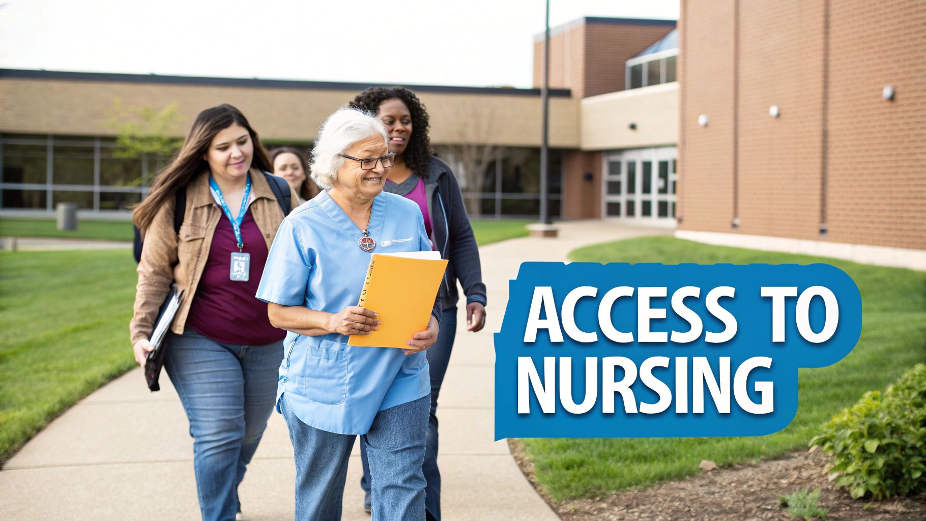 A group of nursing students in a classroom setting, engaged in learning.