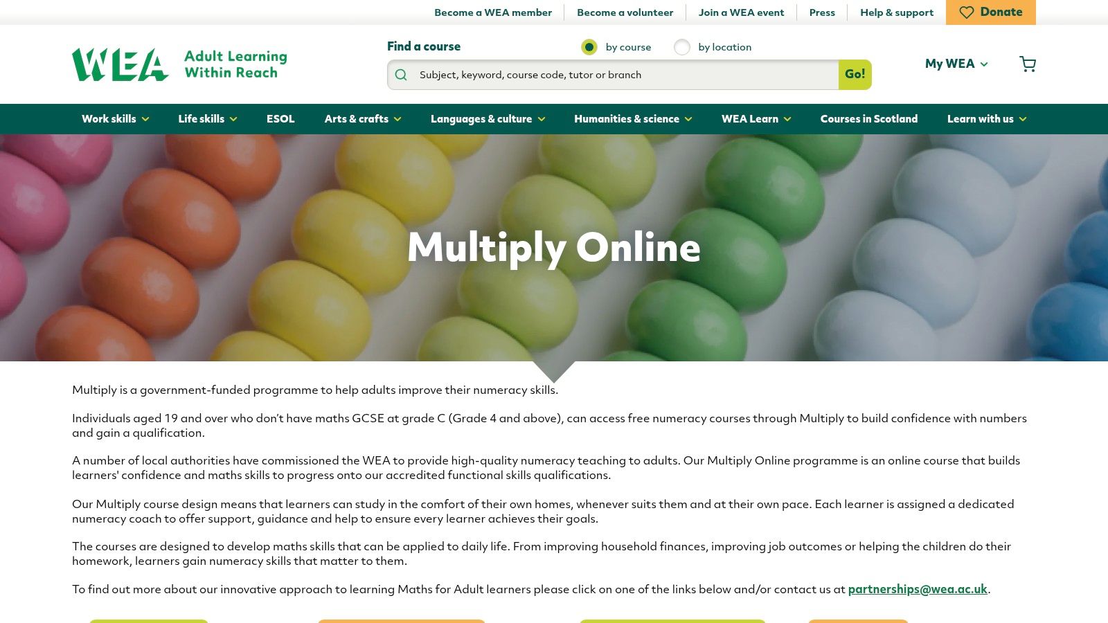 Multiply (UK government-funded free adult numeracy)