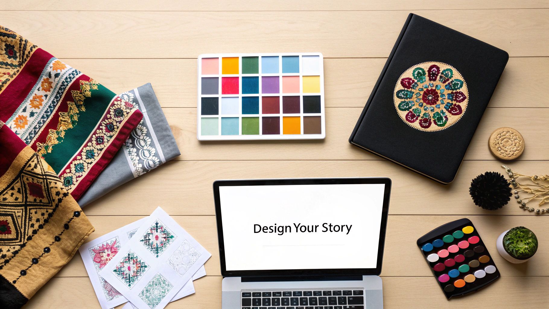 A student proudly wearing a custom graduation stole that represents their cultural heritage and academic achievements.