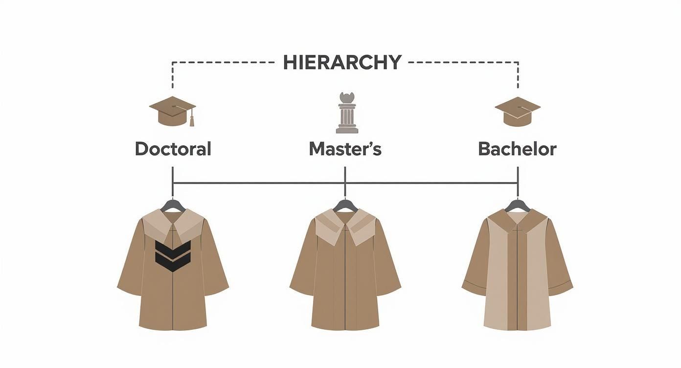 Infographic about graduation cap and gown