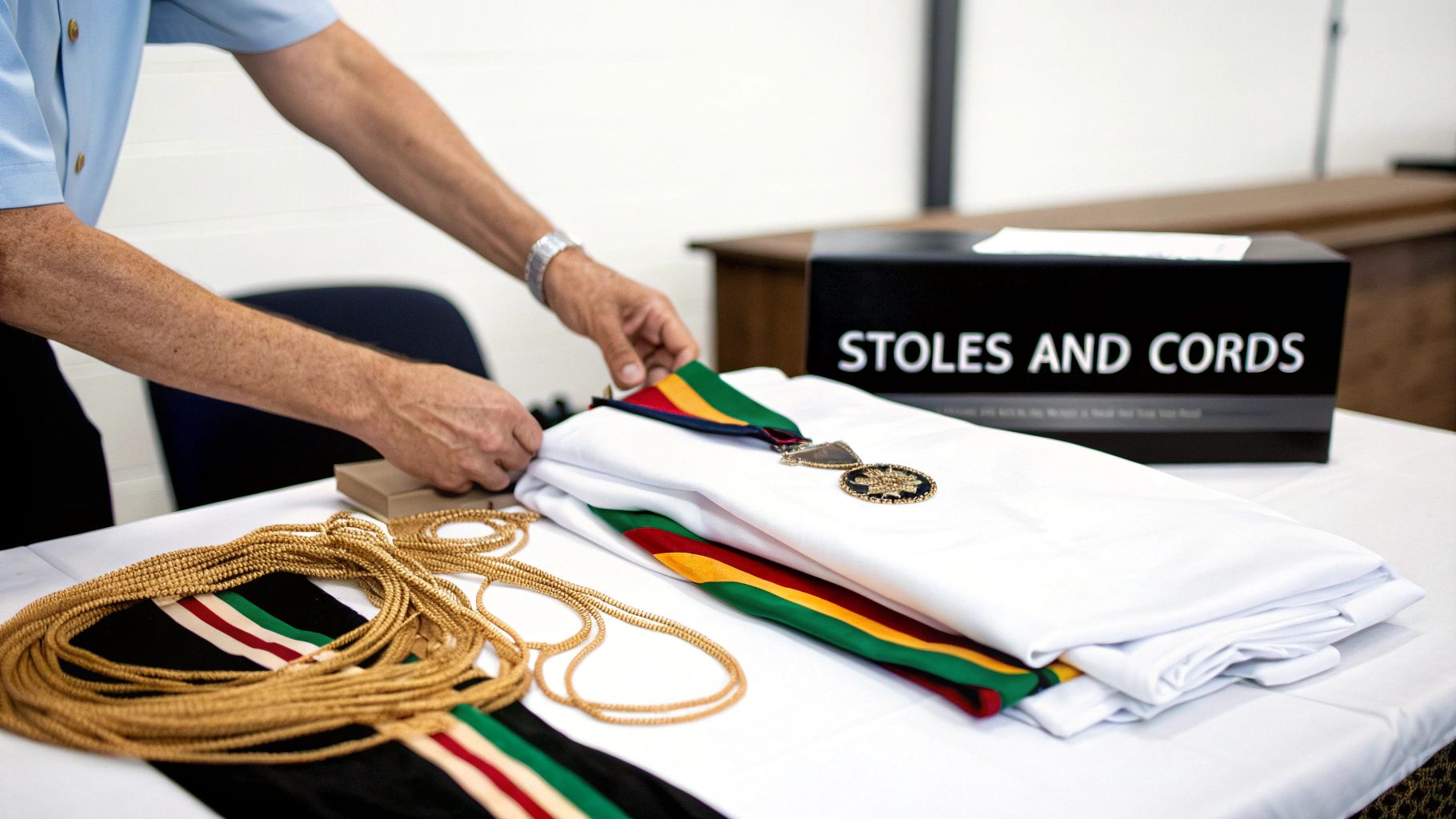Graduates celebrating and tossing their caps in the air.