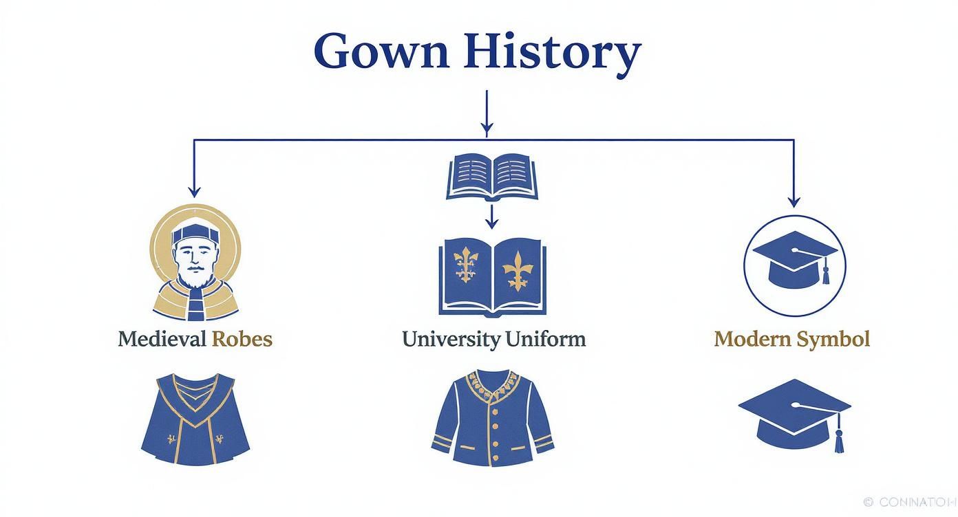 Infographic about royal blue cap and gown