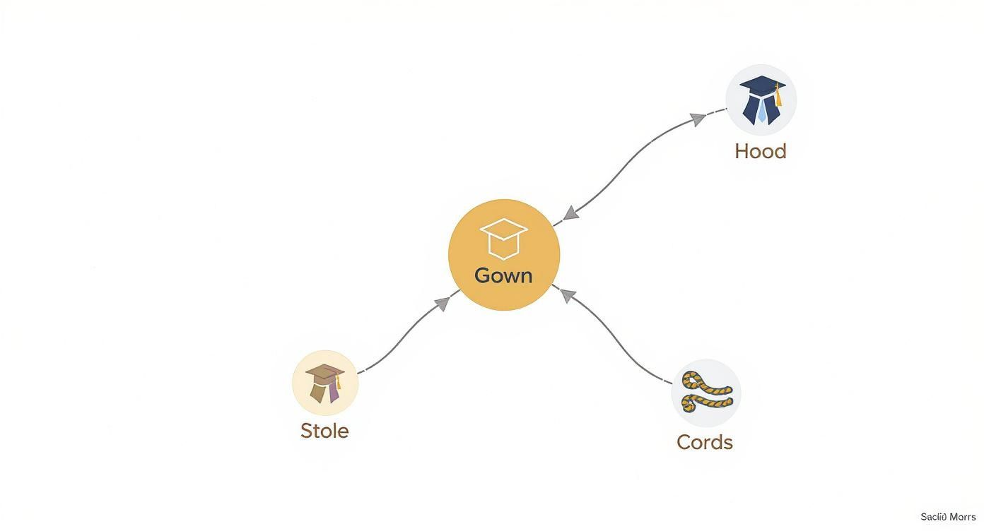 Infographic about graduation hood bachelor degree