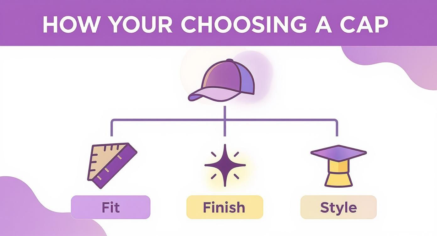 Infographic about purple graduation cap