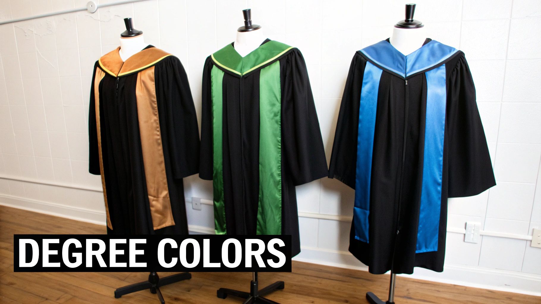 Graduation gowns side by side