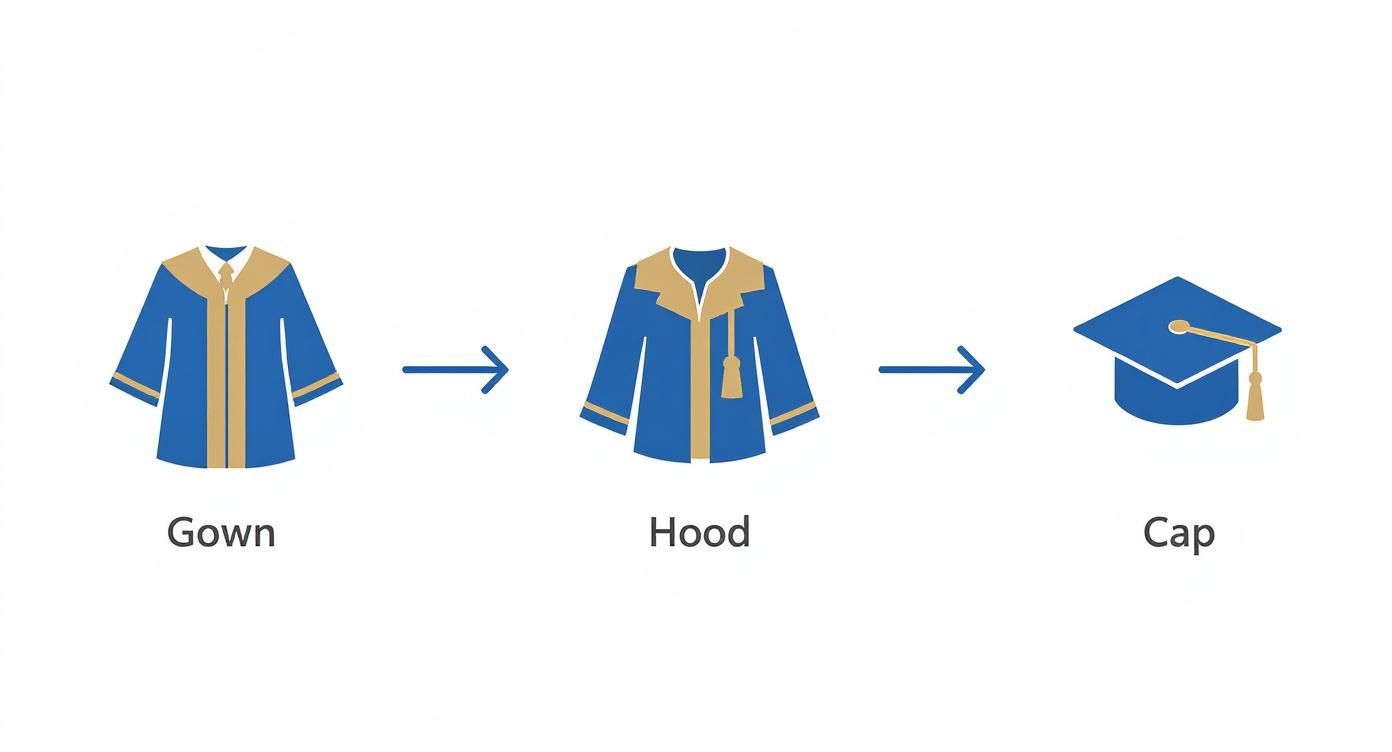 Infographic about how to wear masters hood
