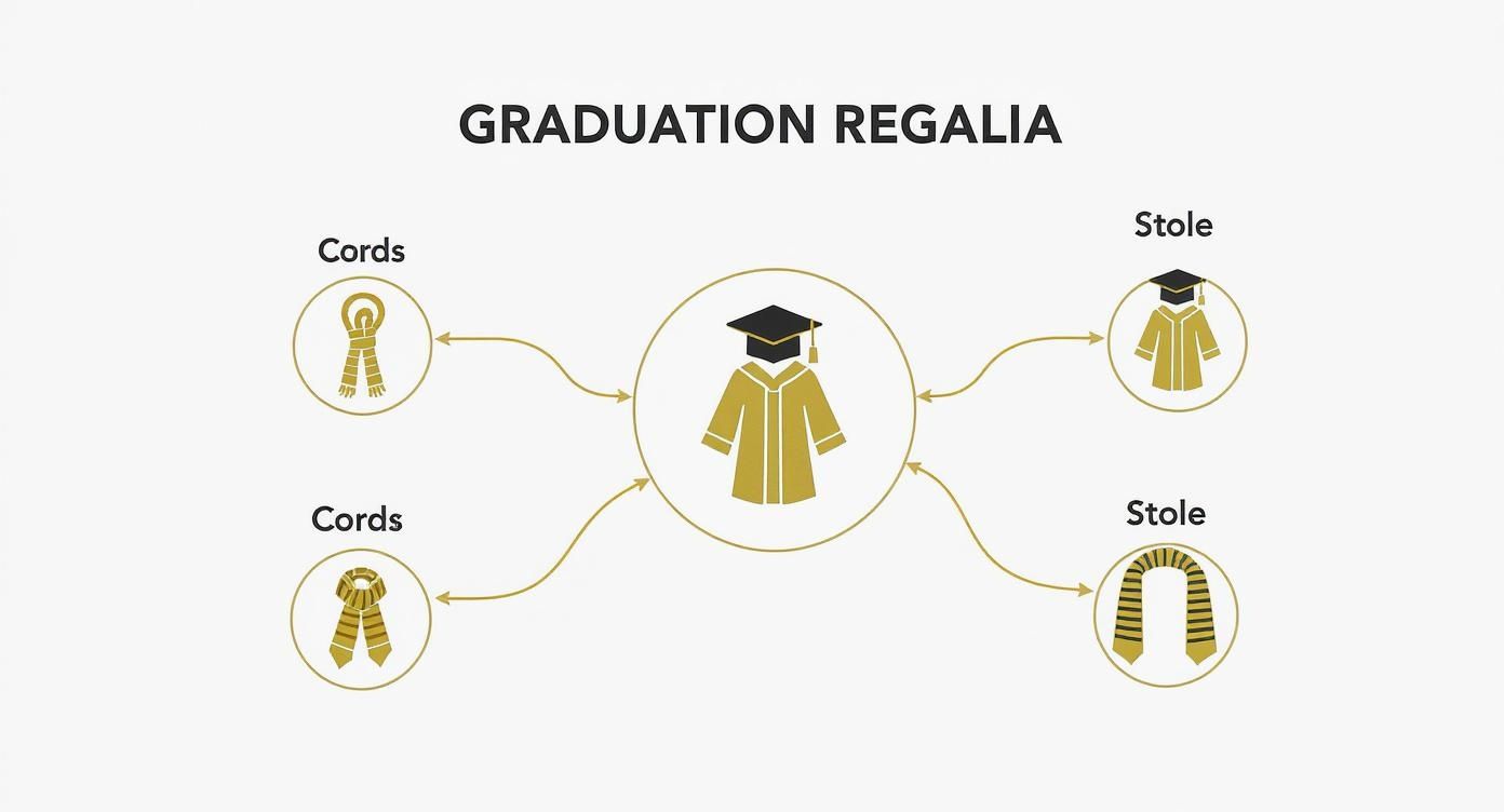 Infographic about graduation honor cords and stoles