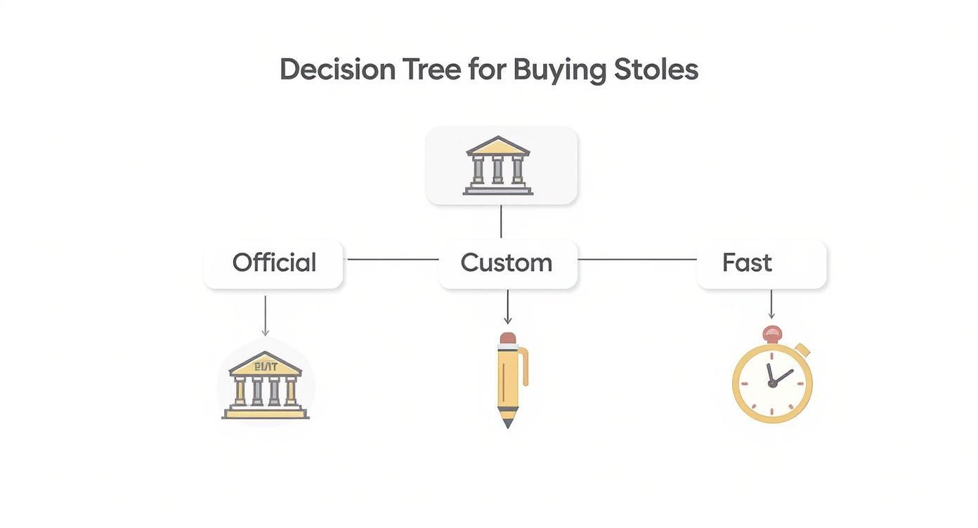 Infographic about where to buy graduation stoles