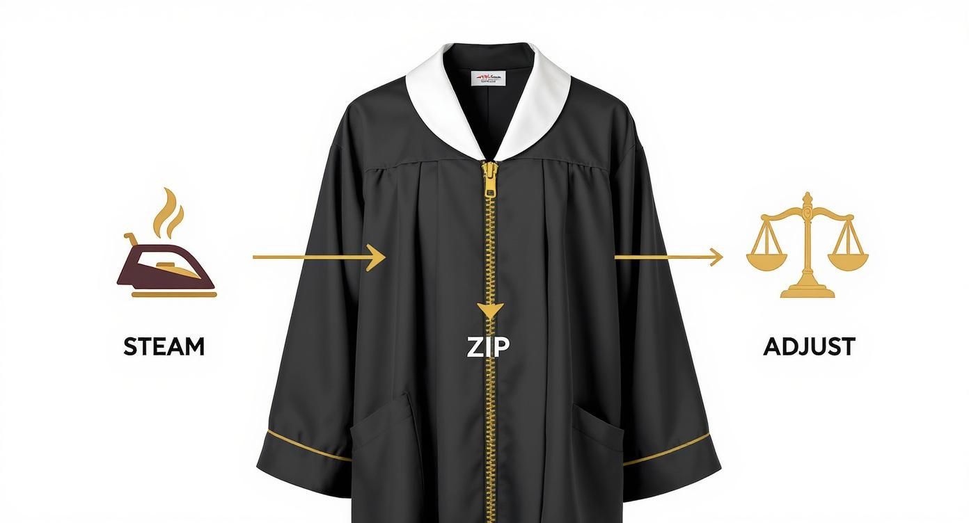 Infographic about how to wear doctoral regalia