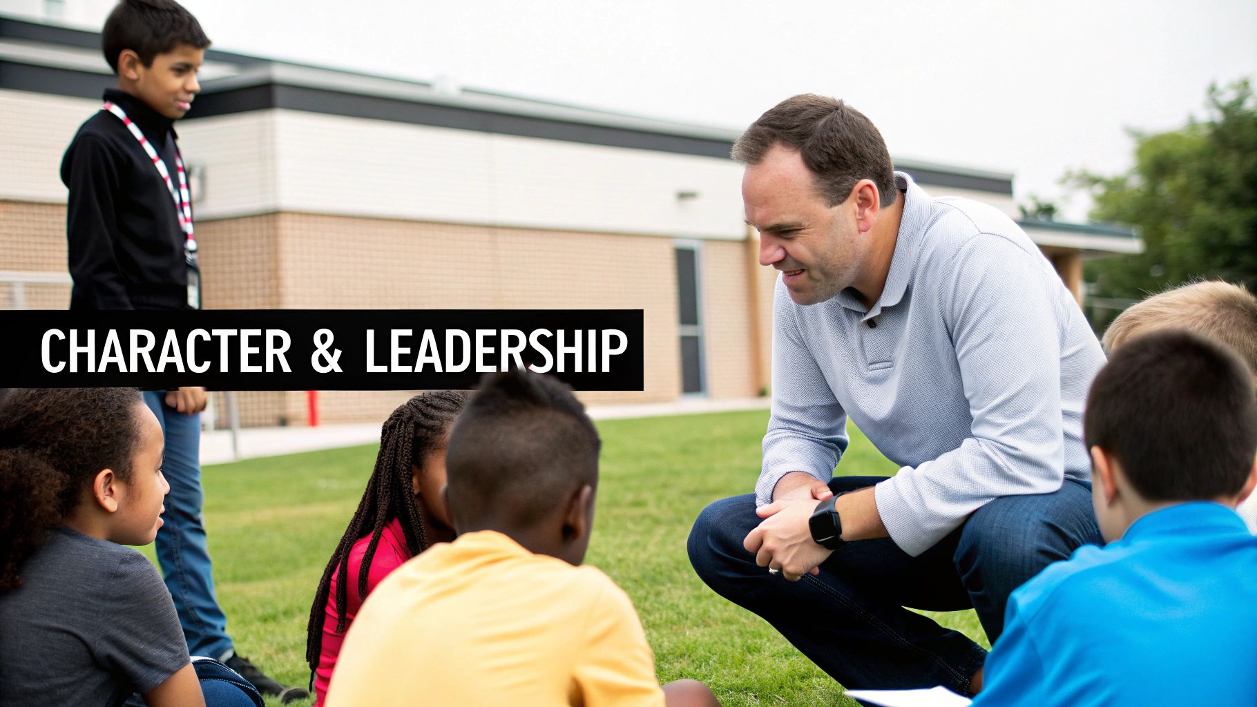 A group of high school students collaborating on a project in a classroom