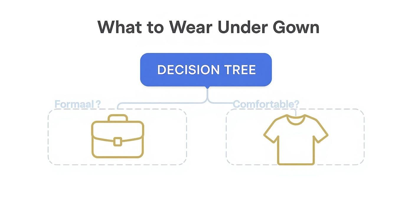 Infographic about what to wear under graduation gown