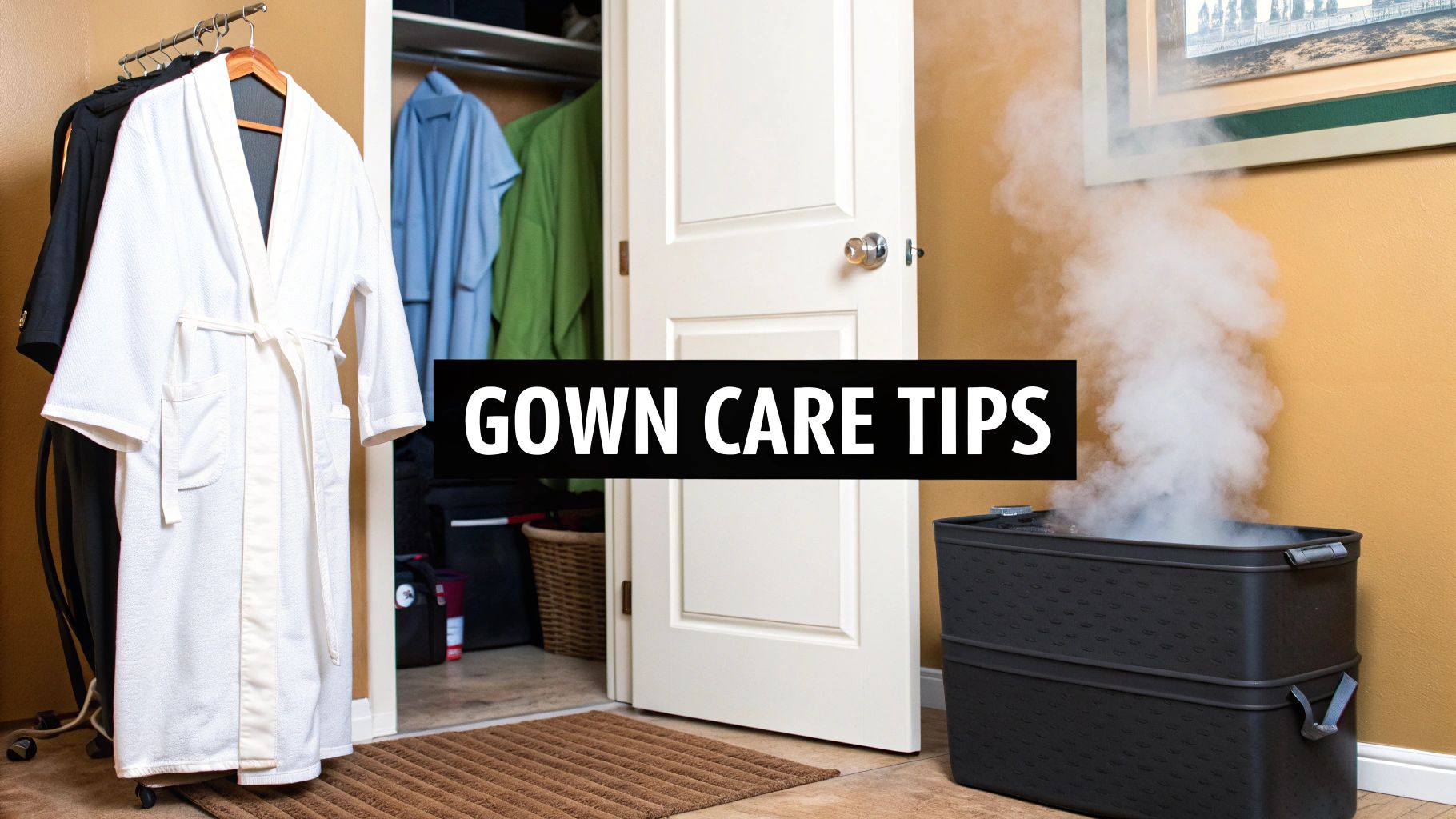 A neatly folded graduation gown ready for storage.